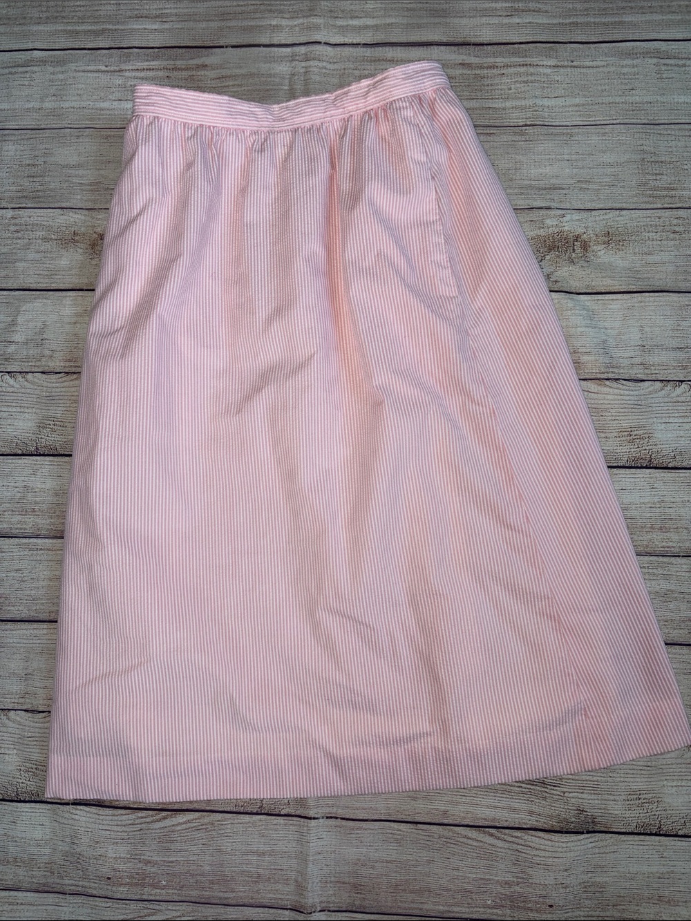 Evan Picone Pink Striped A-Line Women's Skirt Vintage Size 12